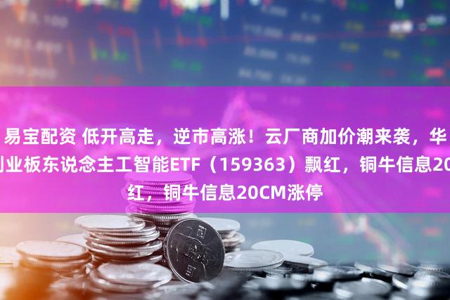 易宝配资 低开高走，逆市高涨！云厂商加价潮来袭，华宝基金创业板东说念主工智能ETF（159363）飘红，铜牛信息20CM涨停