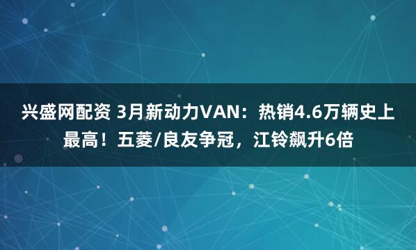 兴盛网配资 3月新动力VAN：热销4.6万辆史上最高！五菱/良友争冠，江铃飙升6倍
