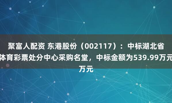 聚富人配资 东港股份（002117）：中标湖北省体育彩票处分中心采购名堂，中标金额为539.99万元